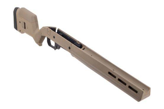 Magpul LH Hunter Savage 110 Short Action Stock in FDE has cast aluminum bedding